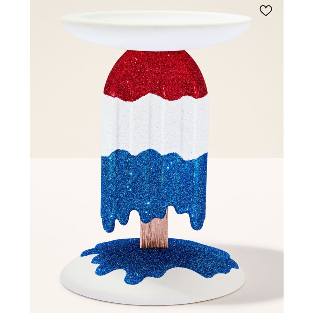 Bath & Body Works Red White Blue Patriotic Popsicle 3 wick Candle Holder July4th - Picture 3 of 4
